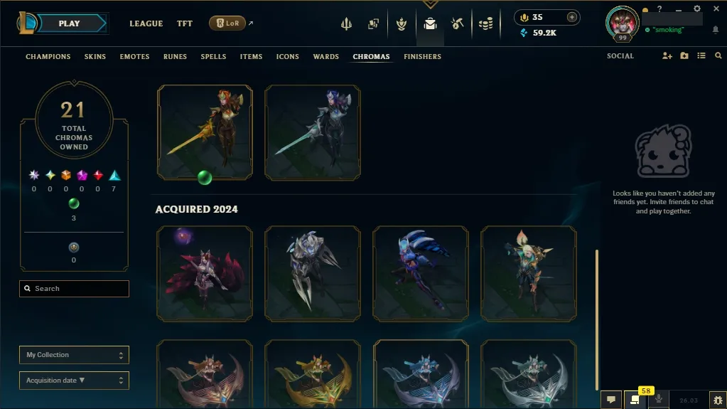 [EUW] 欄 96 Champions 易 46 Skins  Level 99  59293 BE  35 RP  ⚡ Quick Delivery | LoL Account for Sale