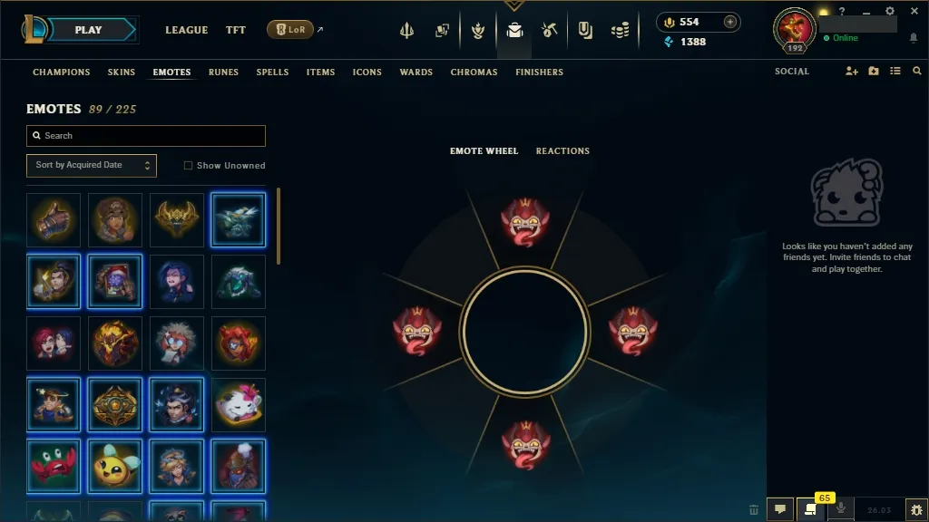 [EUW] 欄 168 Champions ️ 65 Skins  Level 192  1388 BE  554 RP   Fast Delivery | League of Legends Account
