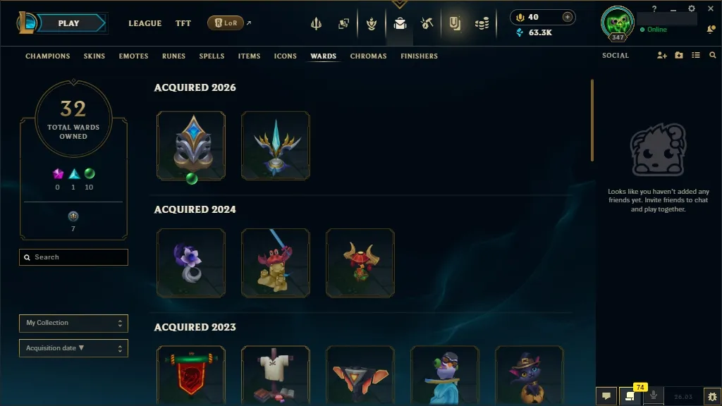 [EUW]  ALL Champions ️ 39 Skins  Level 347  63313 BE  40 RP   Delivery in Minutes | LoL Account for Sale