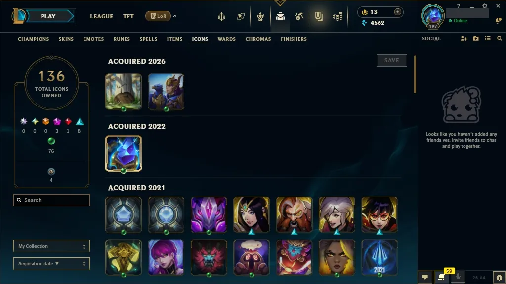 [EUW]  146 Champions  54 Skins  Level 197 ️ 4562 BE  13 RP   Fast Delivery | LoL Account for Sale