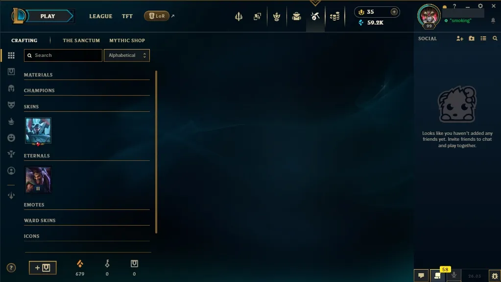 [EUW] 欄 96 Champions 易 46 Skins  Level 99  59293 BE  35 RP  ⚡ Quick Delivery | LoL Account for Sale