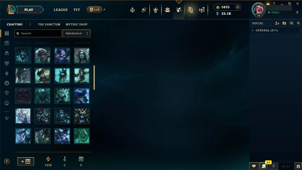 [NA]  61 Champions  31 Skins  Level 74  33115 BE  1075 RP   Delivery in Minutes | League Account with Skins