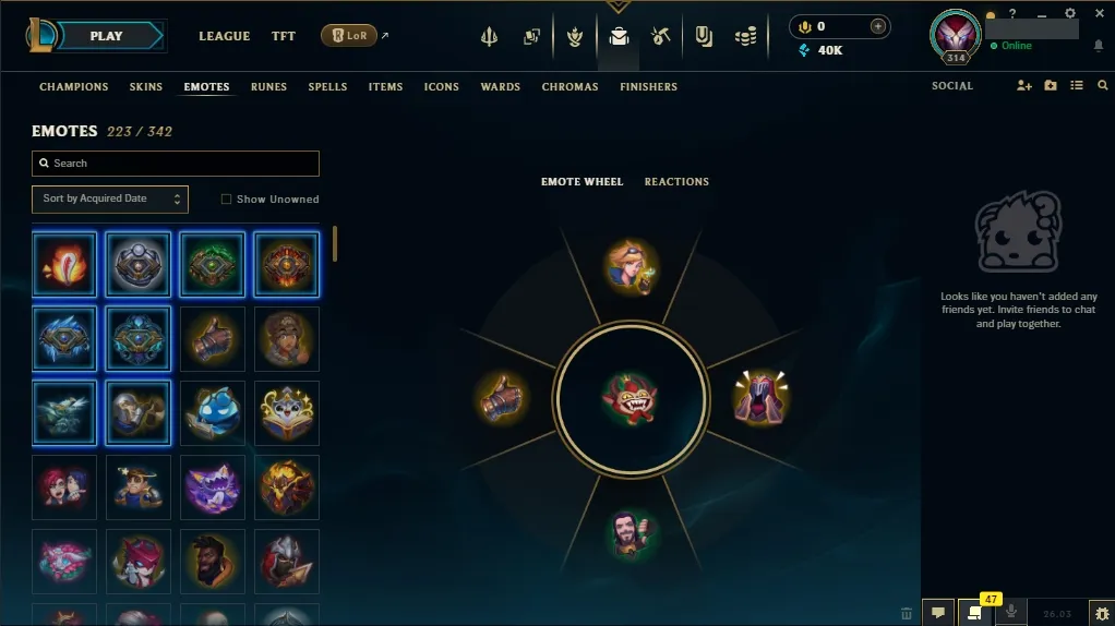 [EUW] ⭐ Insane Loot ✅ ALL Champions 👑 49 Skins 🙌 Level 314 ⭐ 40008 BE 🔷 ⚡ Instant Delivery | League of Legends Account