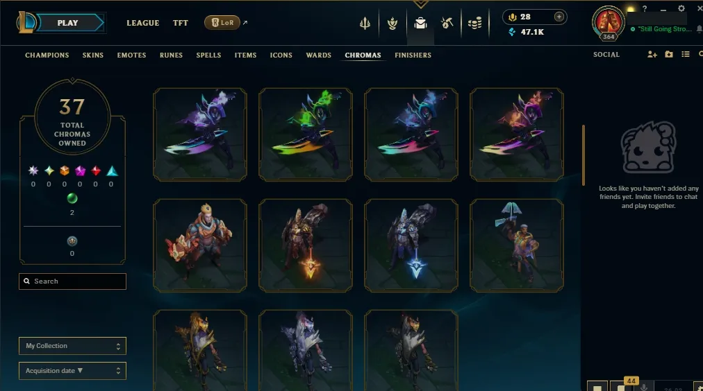[EUW]  105 Champions  78 Skins  Level 364  47121 BE  28 RP   Quick Delivery | Ranked LoL Account