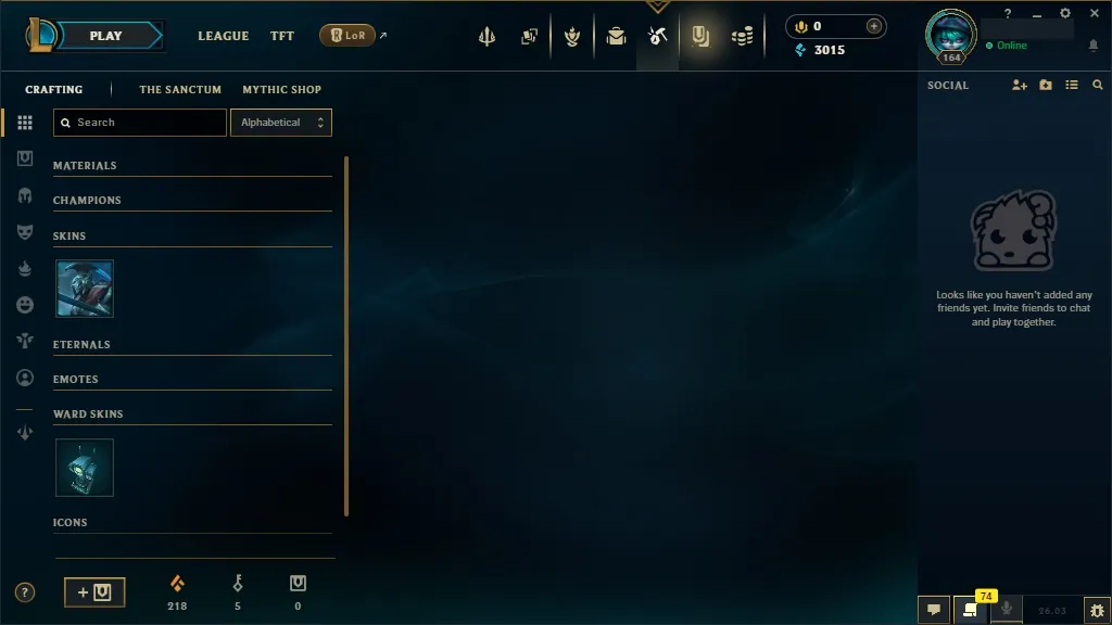 [EUW] ☑️ 97 Champions ⚔️ 35 Skins  Level 164 ⭐ 3015 BE   Free Delivery | LoL Account for Sale