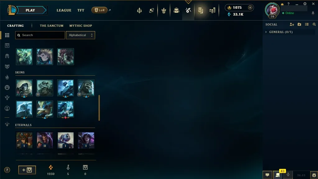 [NA]  61 Champions  31 Skins  Level 74  33115 BE  1075 RP   Delivery in Minutes | League Account with Skins