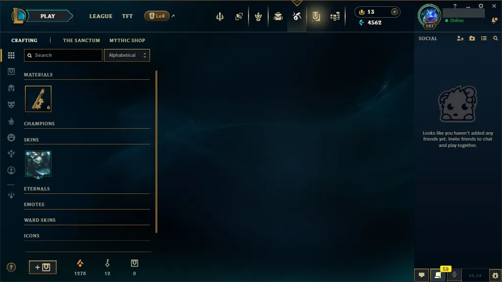 [EUW]  146 Champions  54 Skins  Level 197 ️ 4562 BE  13 RP   Fast Delivery | LoL Account for Sale