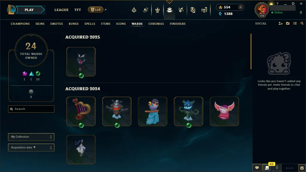 [EUW] 欄 168 Champions ️ 65 Skins  Level 192  1388 BE  554 RP   Fast Delivery | League of Legends Account