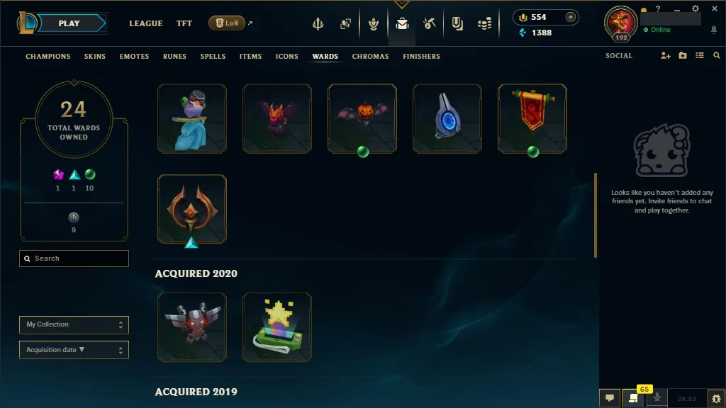 [EUW] 欄 168 Champions ️ 65 Skins  Level 192  1388 BE  554 RP   Fast Delivery | League of Legends Account