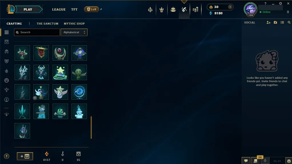 [NA]  All Champions  70 Skins  Level 188 ️ 8180 BE  30 RP   Quick Delivery | Ranked LoL Account