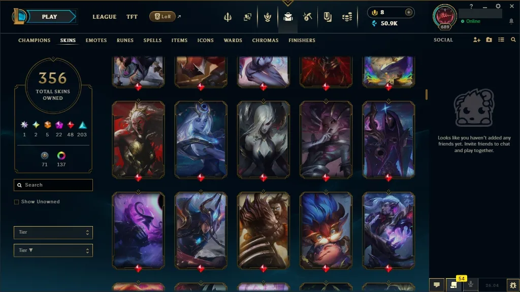 🚨 [EUW] ⚜ ULTRA RARE LoL Account 🔥 ALL Arcane 💎 + T1 Worlds 2023/24 🏆 + ✨ Spirit Blossom🏆 356 Premium Skins 😎 ALL Champs 🔼 Lvl 689 🔵 +50K BE 🏁 Instant Delivery