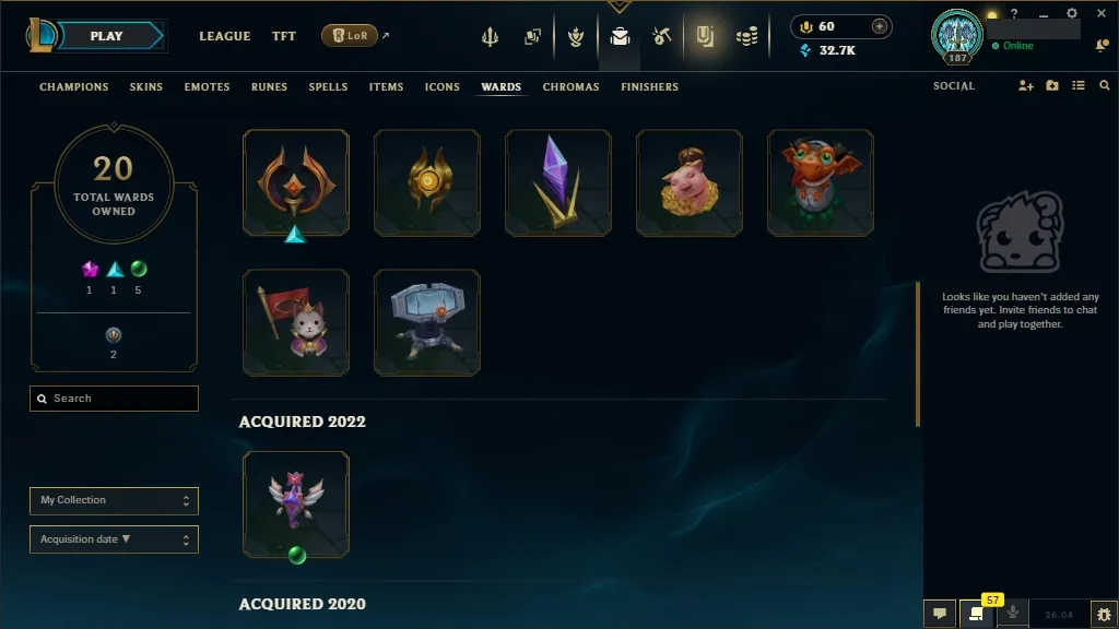 [EUW] ☑️ ALL Champions ⚔️ 61 Skins ✨ Level 187  32711 BE  60 RP   Fast Delivery | Ranked LoL Account