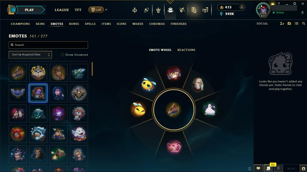[EUW]  ALL Champions ️ 172 Skins  Level 411  242095 BE  413 RP   Fast Delivery | LoL Account for Sale