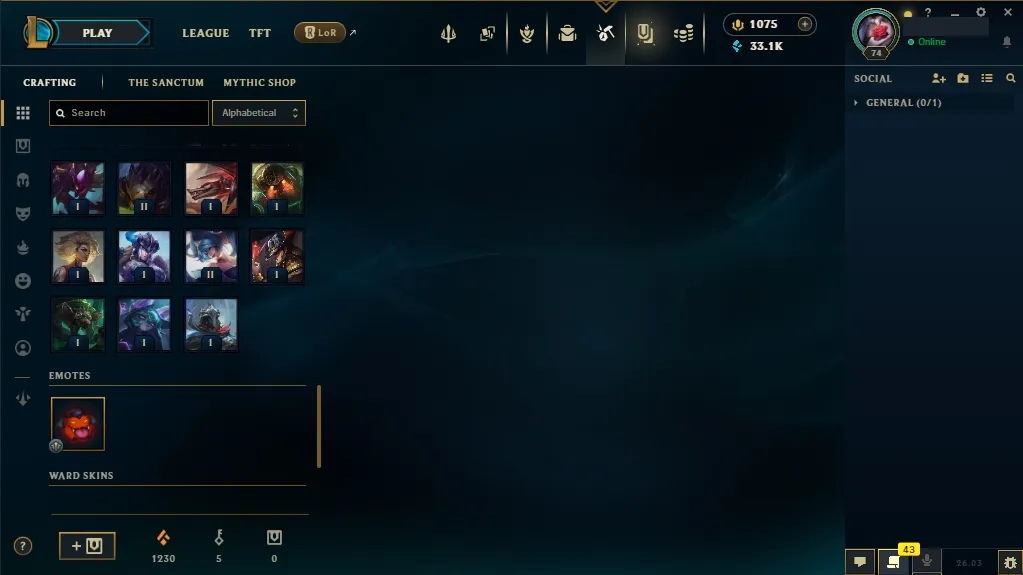 [NA]  61 Champions  31 Skins  Level 74  33115 BE  1075 RP   Delivery in Minutes | League Account with Skins