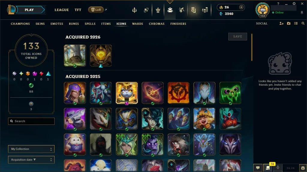[🇪🇺 EUW] ⭐🌈 +380K MAIN AATROX 🎃🕹️ PRIMORDIAN / PRESTIGE BLOOD MOON AATROX 🍭👑 PRESTIGE ETERNAL ASPECT ZOE 🐸🏆 RISEN LEGEND LEBLANC/VAYNE 🐸🎐 148 Champions 🐸🪐 83 Skins 🌺⚡ Level 153 🧧📀 3240 BE 🌺🧧 26 RP 🌸🌈 Fast Delivery 🧿🎭 LoL Acc