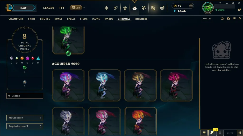 [EUW]  ALL Champions ️ 39 Skins  Level 347  63313 BE  40 RP   Delivery in Minutes | LoL Account for Sale