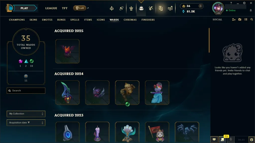 [NA] 欄 ALL Champions ⚔️ 231 Skins  Level 189  81216 BE  36 RP  ⚡ Delivery in Minutes | LoL Account for Sale