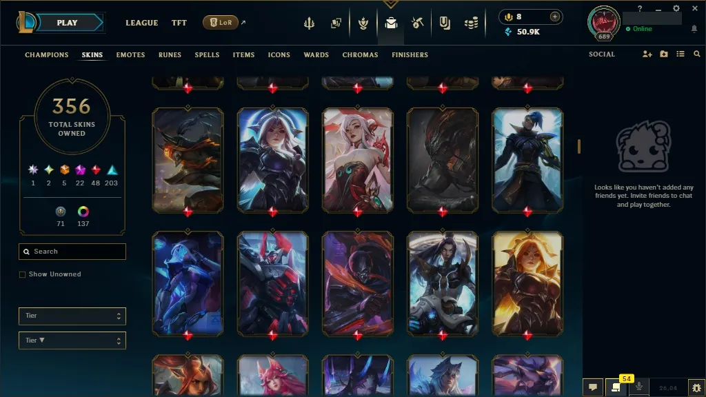 🚨 [EUW] ⚜ ULTRA RARE LoL Account 🔥 ALL Arcane 💎 + T1 Worlds 2023/24 🏆 + ✨ Spirit Blossom🏆 356 Premium Skins 😎 ALL Champs 🔼 Lvl 689 🔵 +50K BE 🏁 Instant Delivery