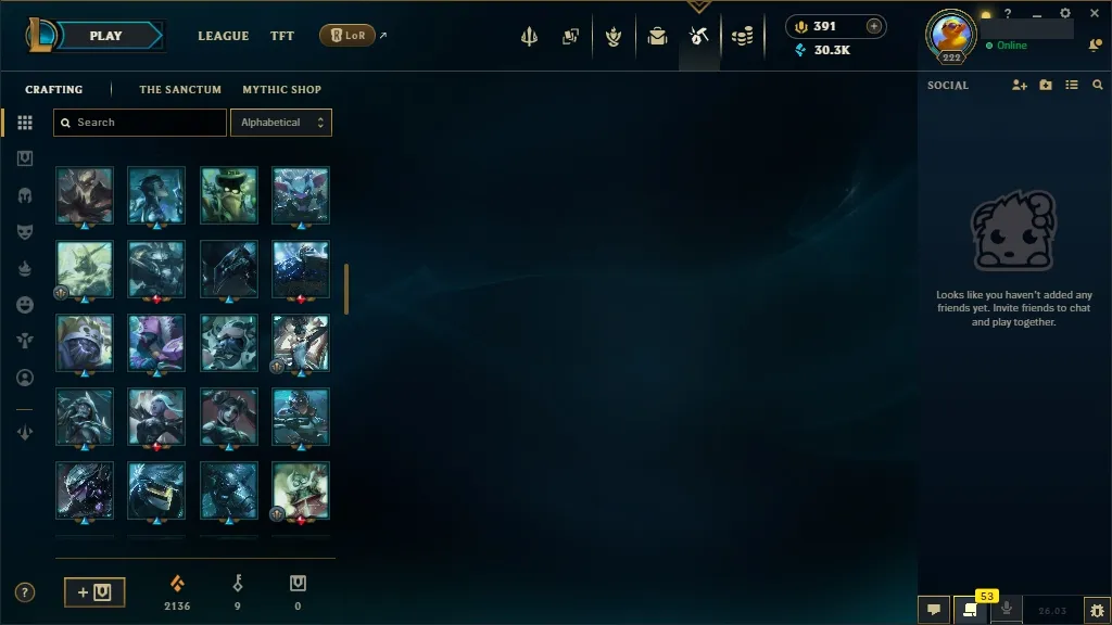[EUW] ✔️ ALL Champions 易 95 Skins  Level 222  30348 BE  391 RP   Delivery in Minutes | League of Legends Account