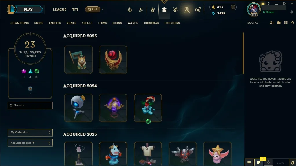 [EUW]  ALL Champions ️ 172 Skins  Level 411  242095 BE  413 RP   Fast Delivery | LoL Account for Sale
