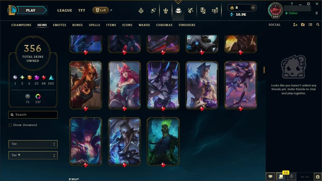 🚨 [EUW] ⚜ ULTRA RARE LoL Account 🔥 ALL Arcane 💎 + T1 Worlds 2023/24 🏆 + ✨ Spirit Blossom🏆 356 Premium Skins 😎 ALL Champs 🔼 Lvl 689 🔵 +50K BE 🏁 Instant Delivery