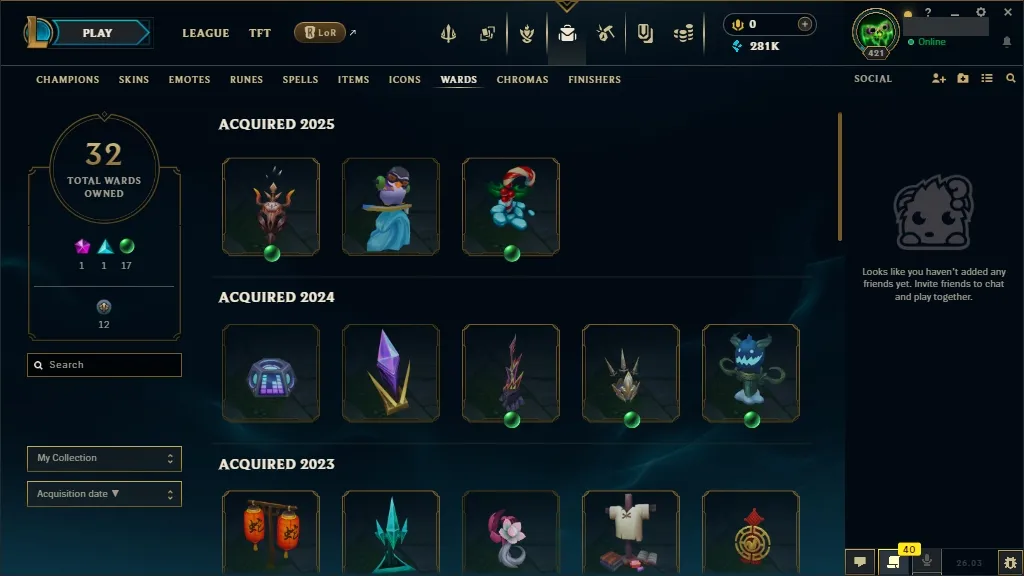 [NA] 欄 ALL Champions 易 67 Skins ✨ Level 421 ️ 281554 BE   Delivery in Minutes | League Account with Skins