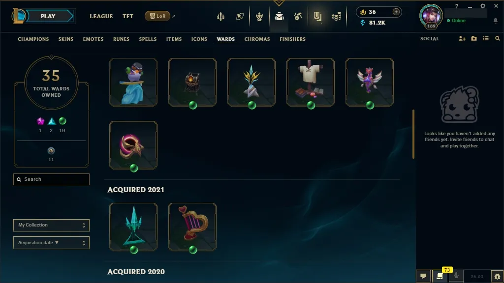 [NA] 欄 ALL Champions ⚔️ 231 Skins  Level 189  81216 BE  36 RP  ⚡ Delivery in Minutes | LoL Account for Sale