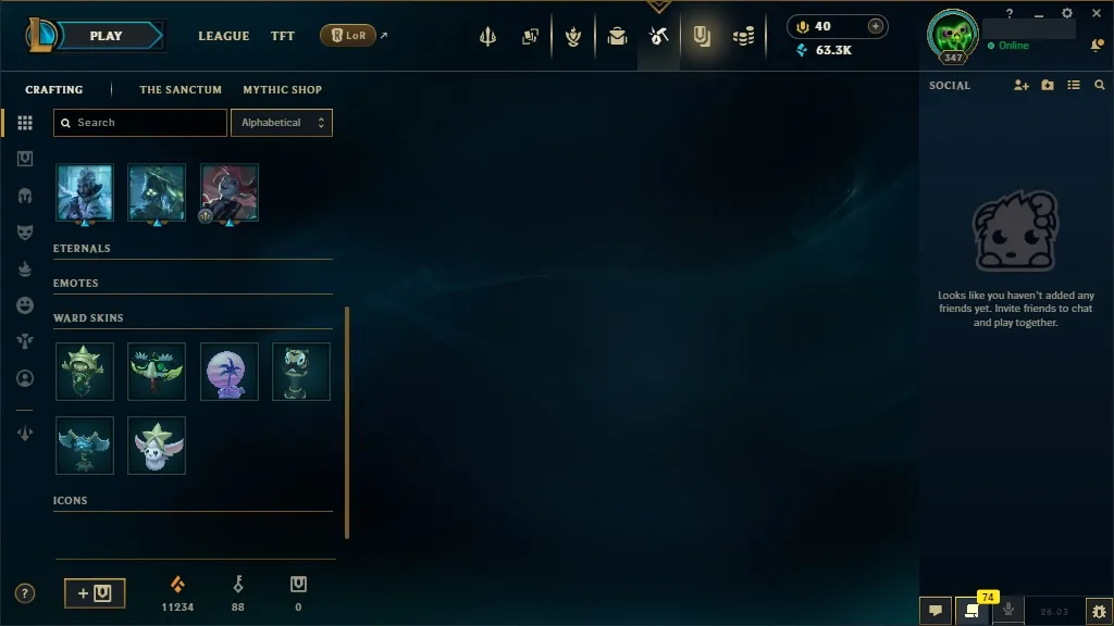 [EUW]  ALL Champions ️ 39 Skins  Level 347  63313 BE  40 RP   Delivery in Minutes | LoL Account for Sale