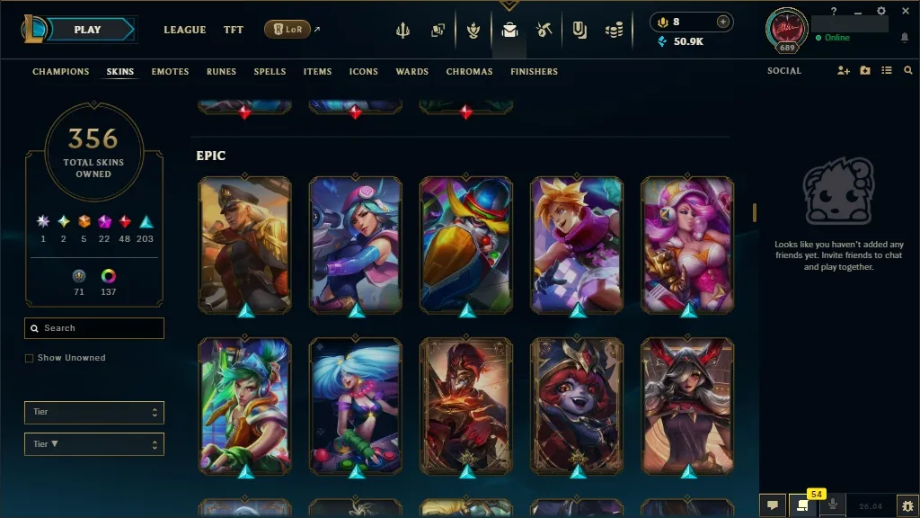 🚨 [EUW] ⚜ ULTRA RARE LoL Account 🔥 ALL Arcane 💎 + T1 Worlds 2023/24 🏆 + ✨ Spirit Blossom🏆 356 Premium Skins 😎 ALL Champs 🔼 Lvl 689 🔵 +50K BE 🏁 Instant Delivery
