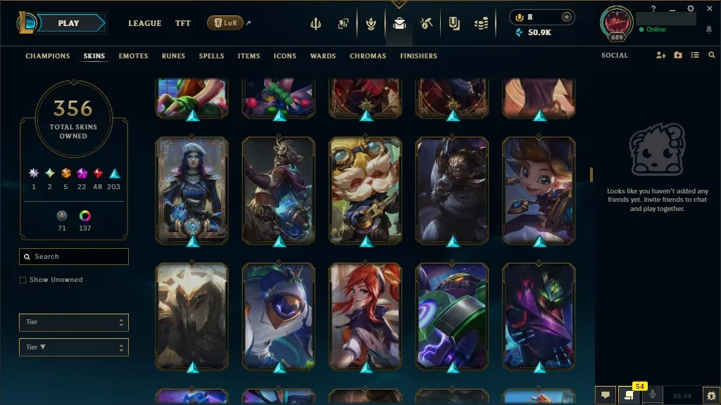 🚨 [EUW] ⚜ ULTRA RARE LoL Account 🔥 ALL Arcane 💎 + T1 Worlds 2023/24 🏆 + ✨ Spirit Blossom🏆 356 Premium Skins 😎 ALL Champs 🔼 Lvl 689 🔵 +50K BE 🏁 Instant Delivery