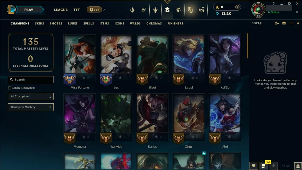 [EUW] 欄 57 Champions  16 Skins  Level 60  13246 BE   Instant Delivery | League Account with Skins