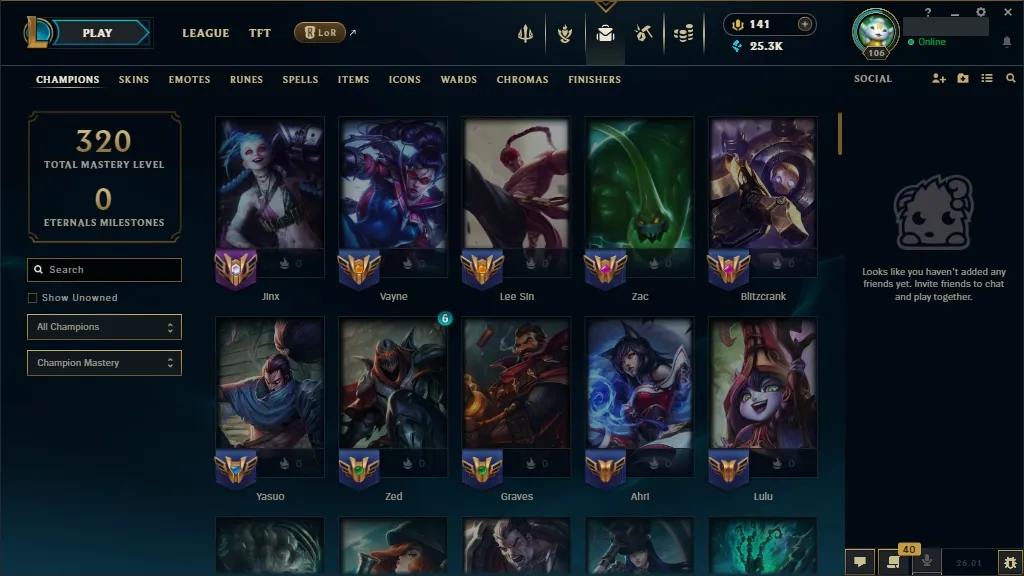 [EUW]⚜ 111 Champions  49 Skins ⭐ Level 106  25396 BE ⚡ Free Fast Delivery