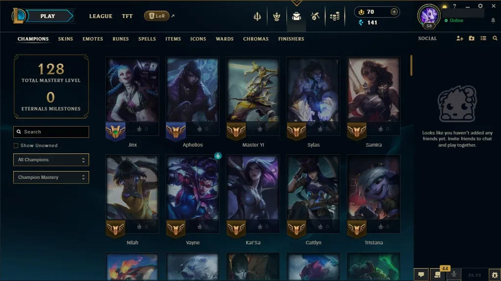 [EUNE] 🌟 Risen Legend Vayne 🔥 Prestige K/DA Kai'sa ⚡ T1 Jinx✔️ 112 Champions 🧠 29 Skins 💅 Level 58 🏅 141 BE 🔷 70 RP 🔰 🚀 Free Delivery | LoL Account for Sale