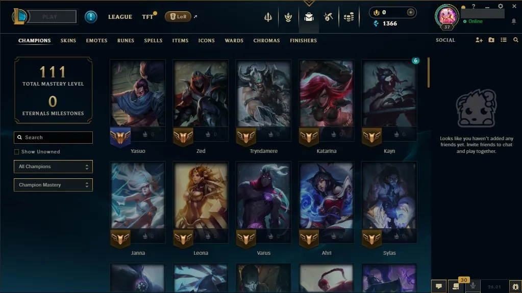 💎 EUW  🧙‍♂️ 82 Champions 💠 11 Skins 🟡 Lv37 🔵 1366 BE 📧 Full Email Access ♾️ Lifetime Ownership