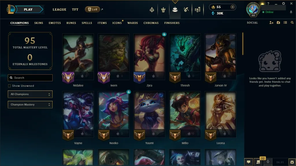 [NA] ✨ 63 Champions  Prestige Spirit Blossom Zed  NightBringer Evelynn  Dawnbringer Janna⚡ 25 Skins  Level 60  30000 BE  Free Fast Delivery