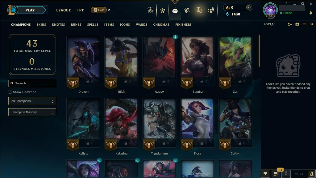 🔥 EUW 🟡 Lv66 | 🟢 48 Champions | 🟣 5 Skins | 🟠 4950 OE | 🗝️ 15 Keys | 🔓 Full Access