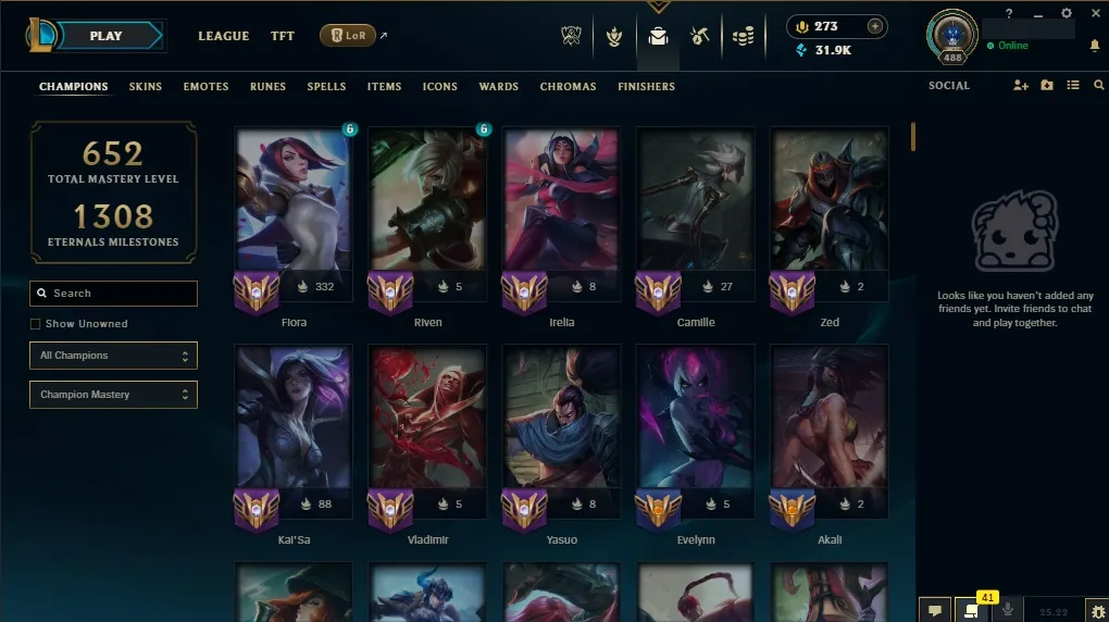 EUW💎 All Champs ✅  Level 488  🎨 233 Skins 💙 21K BE | 💎 273 RP | 🧙‍♂️ 49 Wards | 🌈 58 Chromas | 🔐 Full Access 🔥