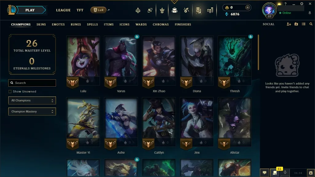 💎 Plat IV [NA] ✅ 42 Champions 🧠 7 Skins 💅 Level 37 🎖️ 6876 BE 💎 🚀 Fast Delivery | League Account with Skins