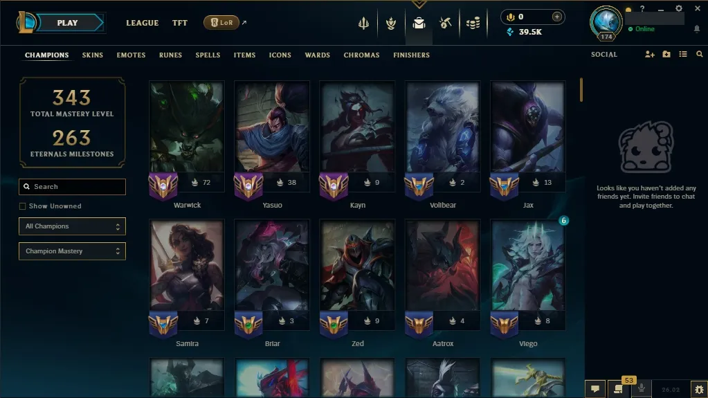 [EUW] 欄 136 Champions 易 34 Skins  Level 174 ⭐ 39555 BE   Fast Delivery | League Account with Skins