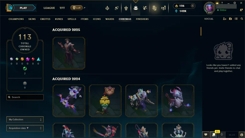 [NA]  ALL Champions  259 Skins  Level 499 ⭐ 142740 BE  126 RP   Fast Delivery | League of Legends Account