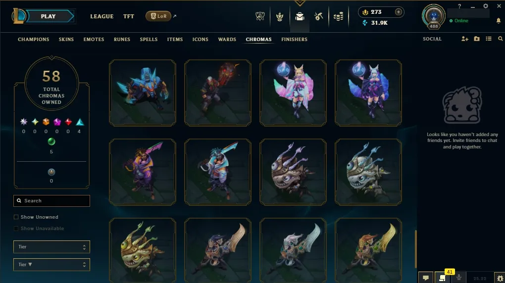 EUW💎 All Champs ✅  Level 488  🎨 233 Skins 💙 21K BE | 💎 273 RP | 🧙‍♂️ 49 Wards | 🌈 58 Chromas | 🔐 Full Access 🔥