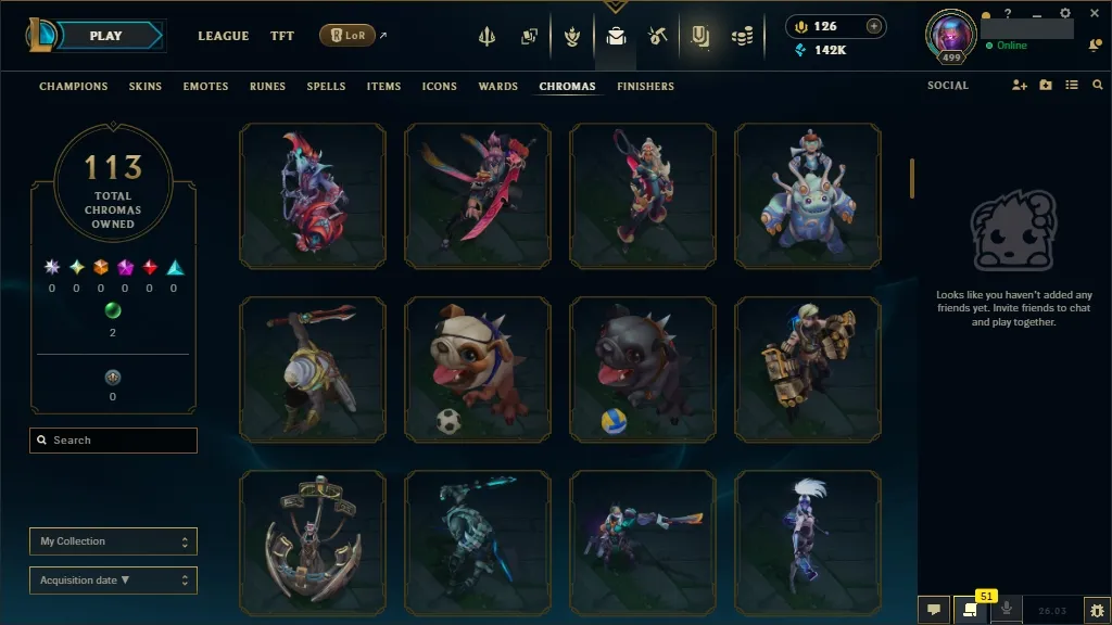 [NA]  ALL Champions  259 Skins  Level 499 ⭐ 142740 BE  126 RP   Fast Delivery | League of Legends Account