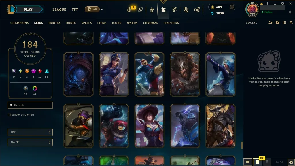 [🇪🇺 EUW] 🥧🩳 +744k Udyr Top Main 👘🔥 ASHEN KNIGHT PYKE 😀🥋 HEXTECH SWAIN 🐯🏄 PRESTIGE PROJECT IRELIA 🥔🍏 ELEMENTALIST LUX 🌮🗡️ DJ SONA 😄🦅 ALL Champions 🧘🌋 184 Skins 🧜👘 Level 419 🧥🥪 197316 BE 🍉🚘 309 RP 🌙🐗 Fast Delivery 🚔👕 LoL Acc