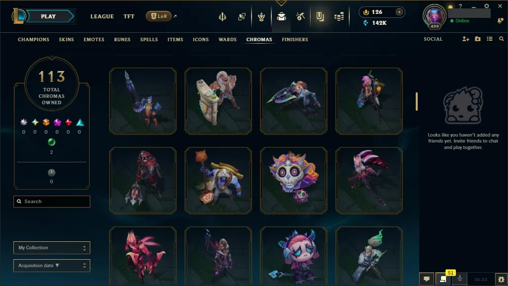 [NA]  ALL Champions  259 Skins  Level 499 ⭐ 142740 BE  126 RP   Fast Delivery | League of Legends Account
