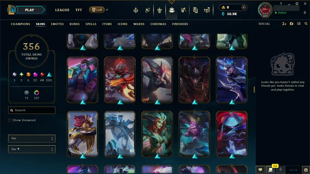 🚨 [EUW] ⚜ ULTRA RARE LoL Account 🔥 ALL Arcane 💎 + T1 Worlds 2023/24 🏆 + ✨ Spirit Blossom🏆 356 Premium Skins 😎 ALL Champs 🔼 Lvl 689 🔵 +50K BE 🏁 Instant Delivery