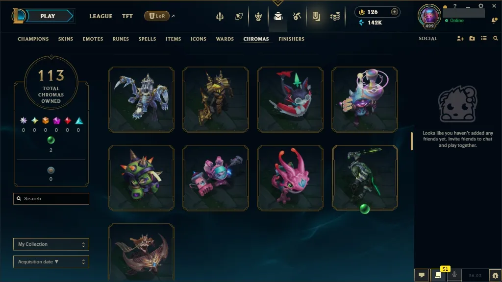 [NA]  ALL Champions  259 Skins  Level 499 ⭐ 142740 BE  126 RP   Fast Delivery | League of Legends Account