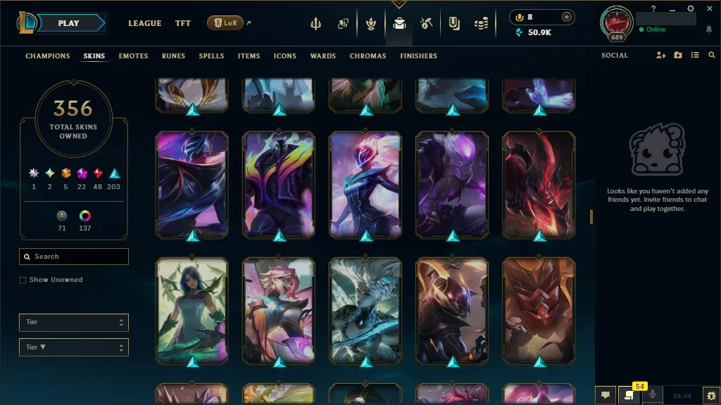 🚨 [EUW] ⚜ ULTRA RARE LoL Account 🔥 ALL Arcane 💎 + T1 Worlds 2023/24 🏆 + ✨ Spirit Blossom🏆 356 Premium Skins 😎 ALL Champs 🔼 Lvl 689 🔵 +50K BE 🏁 Instant Delivery