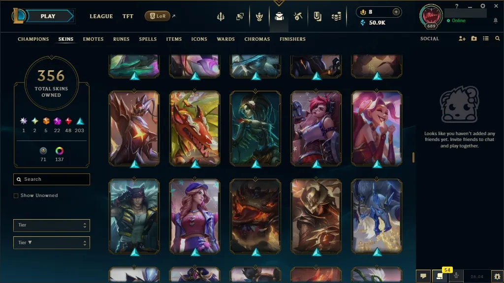 🚨 [EUW] ⚜ ULTRA RARE LoL Account 🔥 ALL Arcane 💎 + T1 Worlds 2023/24 🏆 + ✨ Spirit Blossom🏆 356 Premium Skins 😎 ALL Champs 🔼 Lvl 689 🔵 +50K BE 🏁 Instant Delivery