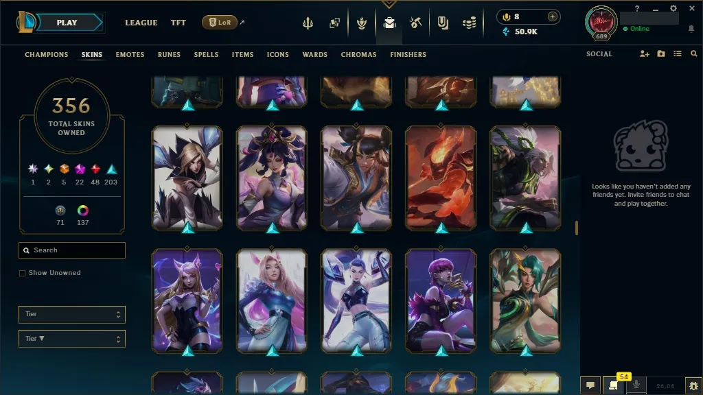 🚨 [EUW] ⚜ ULTRA RARE LoL Account 🔥 ALL Arcane 💎 + T1 Worlds 2023/24 🏆 + ✨ Spirit Blossom🏆 356 Premium Skins 😎 ALL Champs 🔼 Lvl 689 🔵 +50K BE 🏁 Instant Delivery