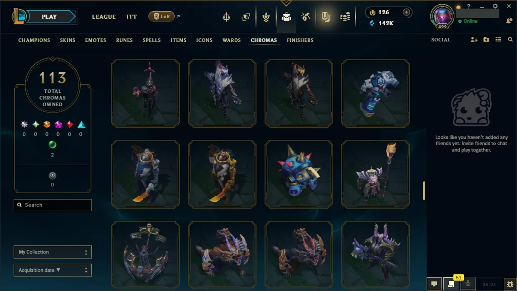 [NA]  ALL Champions  259 Skins  Level 499 ⭐ 142740 BE  126 RP   Fast Delivery | League of Legends Account